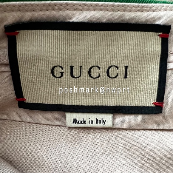 GUCCI 🍏 Green Trousers Pants High Waist Rise Cropped Kick Flare 36 0 XS - Picture 6 of 16